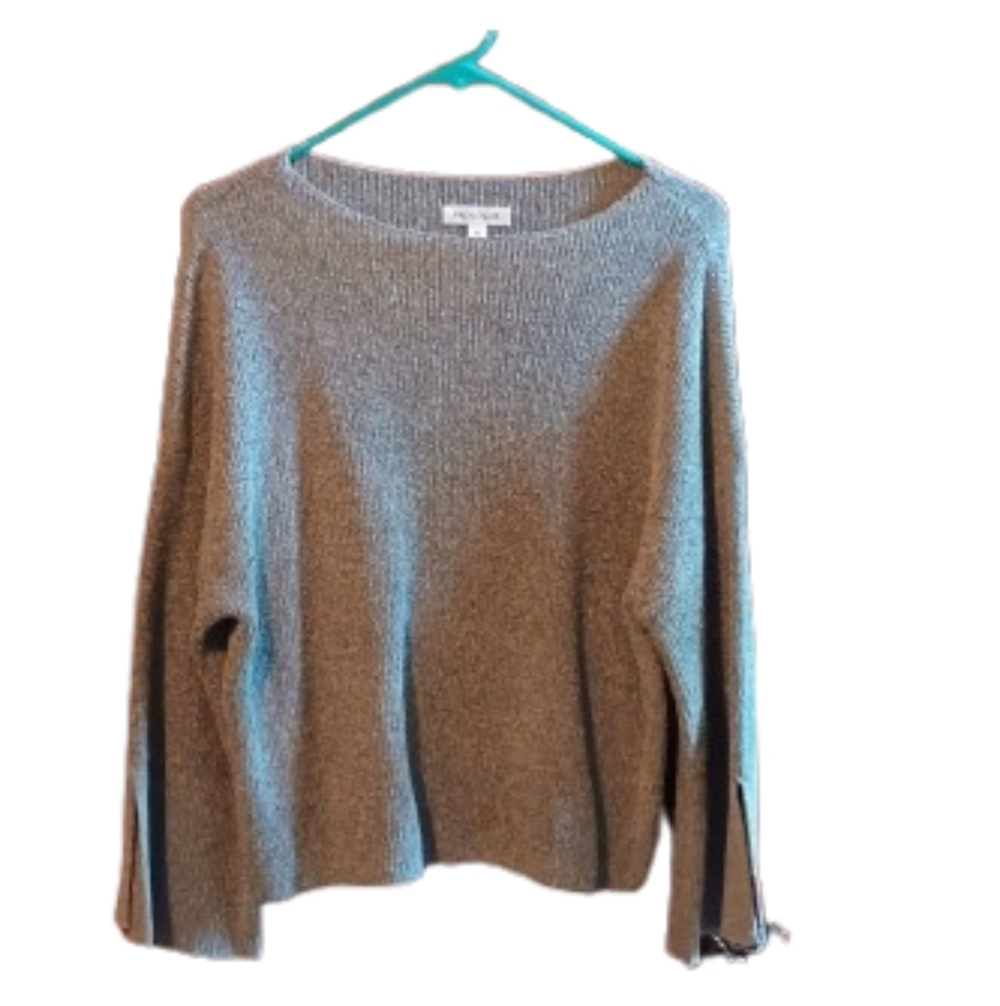 Prologue gray Sparkle sweater Linen Blend Oversized XS‎